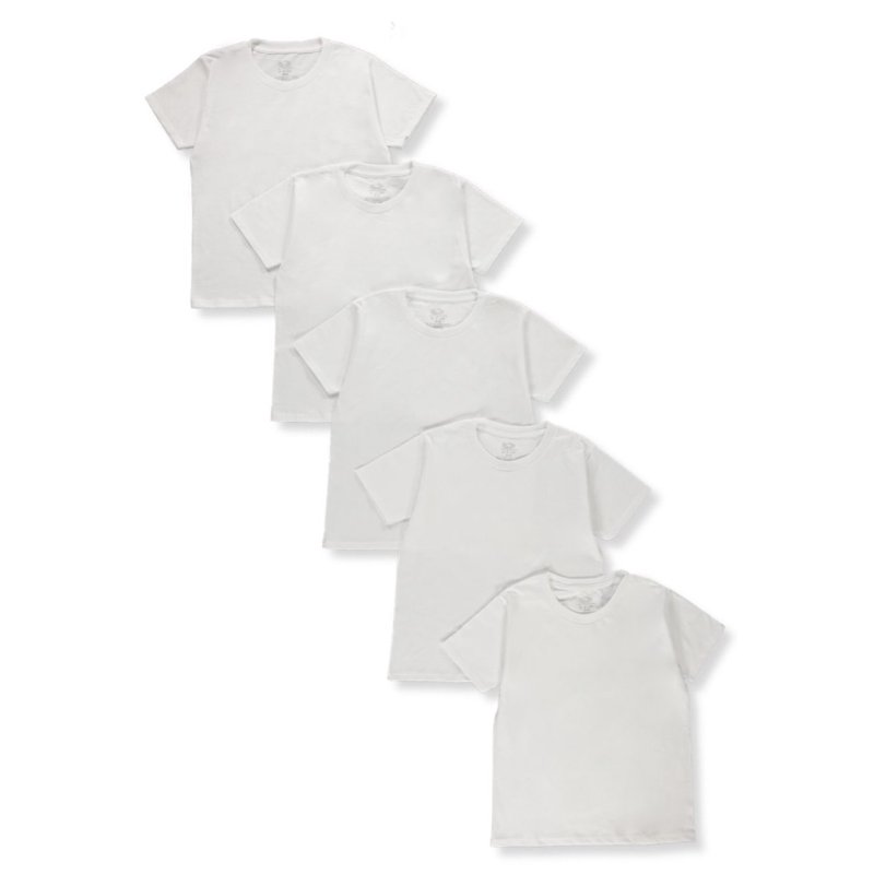 Fruit Of The Loom Boys' White Crew Undershirts 5 Pack Sizes XS-XL