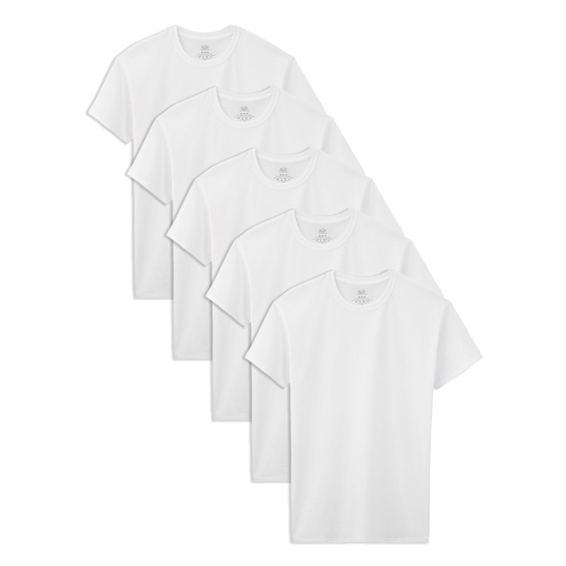 Fruit of the Loom Boys' White Crew Undershirts 5 Pack