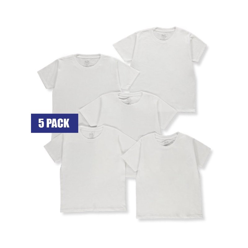 Fruit of the Loom Boys' White Crew Undershirts 5 Pack Sizes XS-XL