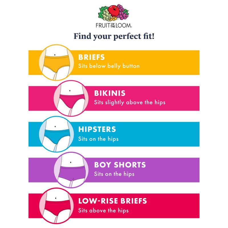Fruit Of The Loom Girls' Eversoft Brief Underwear 14 Pack Sizes 4-16