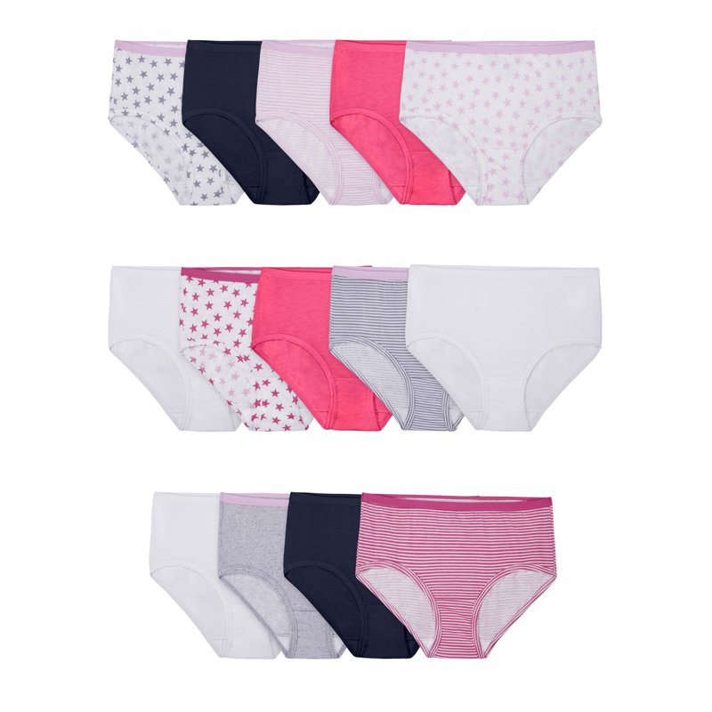 Fruit of the Loom Girls' Eversoft Brief Underwear 14 Pack Sizes 4-16