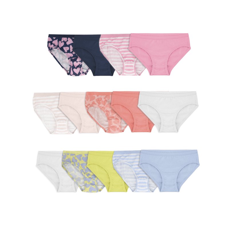 Fruit of the Loom Girls' Eversoft Hipster Underwear 14 Pack Sizes 4-14