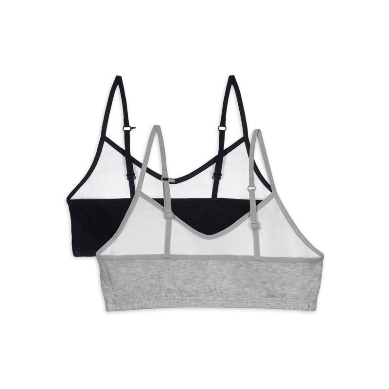 Fruit Of The Loom Girls Sports Bra With Removable Pads 2-Pack Sizes (28-38)