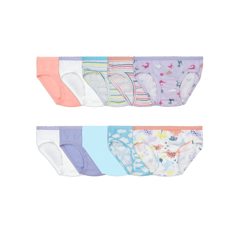 Fruit of the Loom Toddler Girl EverSoft Cotton Hipster Underwear 10 Pack Sizes 2T-5T