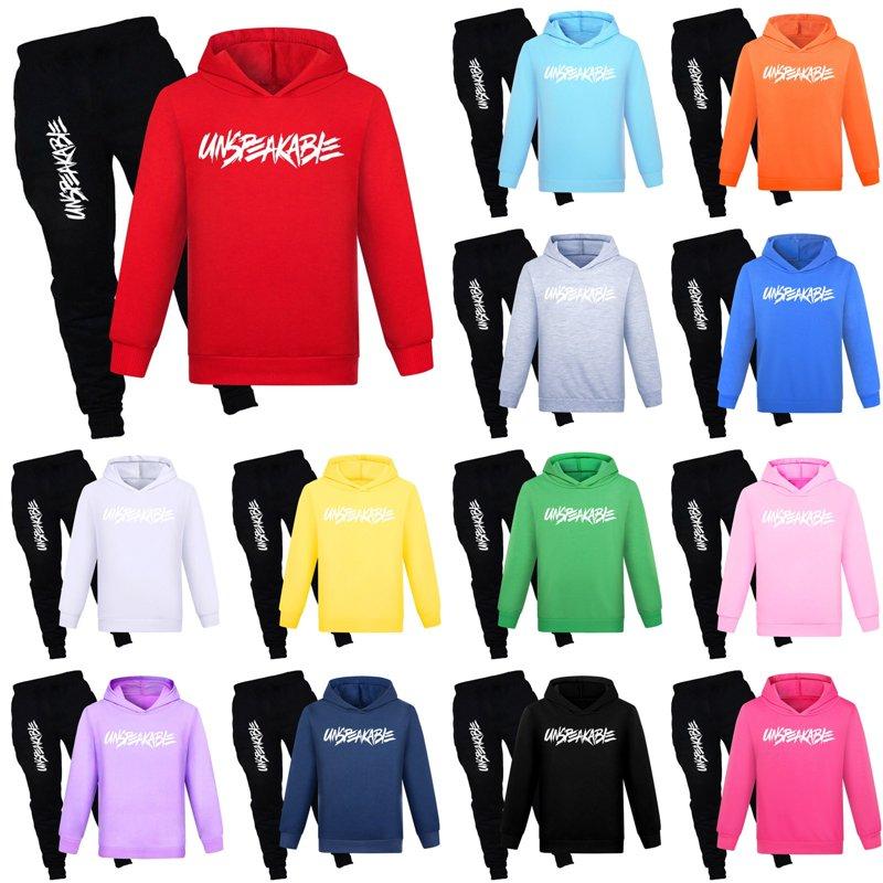 Fshinging Boys Pullover Hoodie And Pants Outfit Set Sport Casual Long Sleeve Fashion Graphic Joggers With Pockets Children's Size 7-8 Years