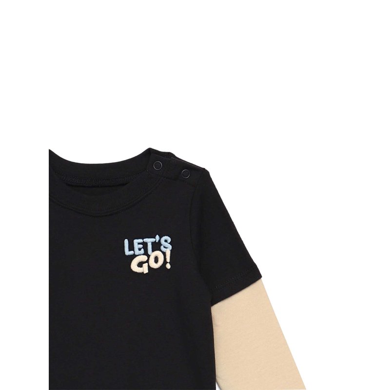 Garanimals Baby Boy Layered Look Bodysuit With Long Sleeves Sizes 0M-24M