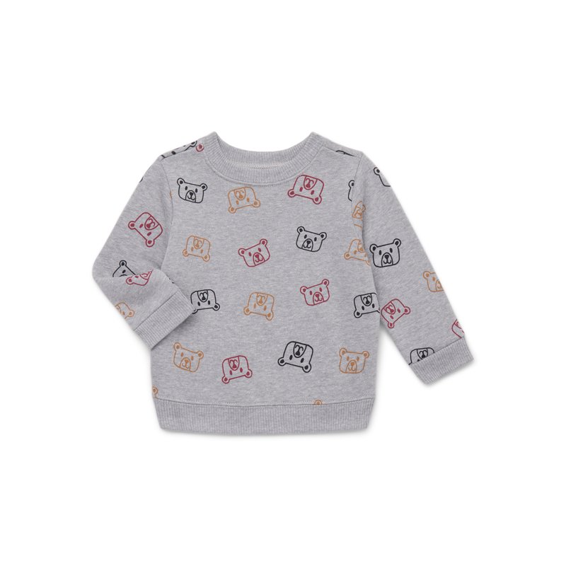 Garanimals Baby Boys Printed Fleece Sweatshirt with Long Sleeves Sizes 6-24 Months
