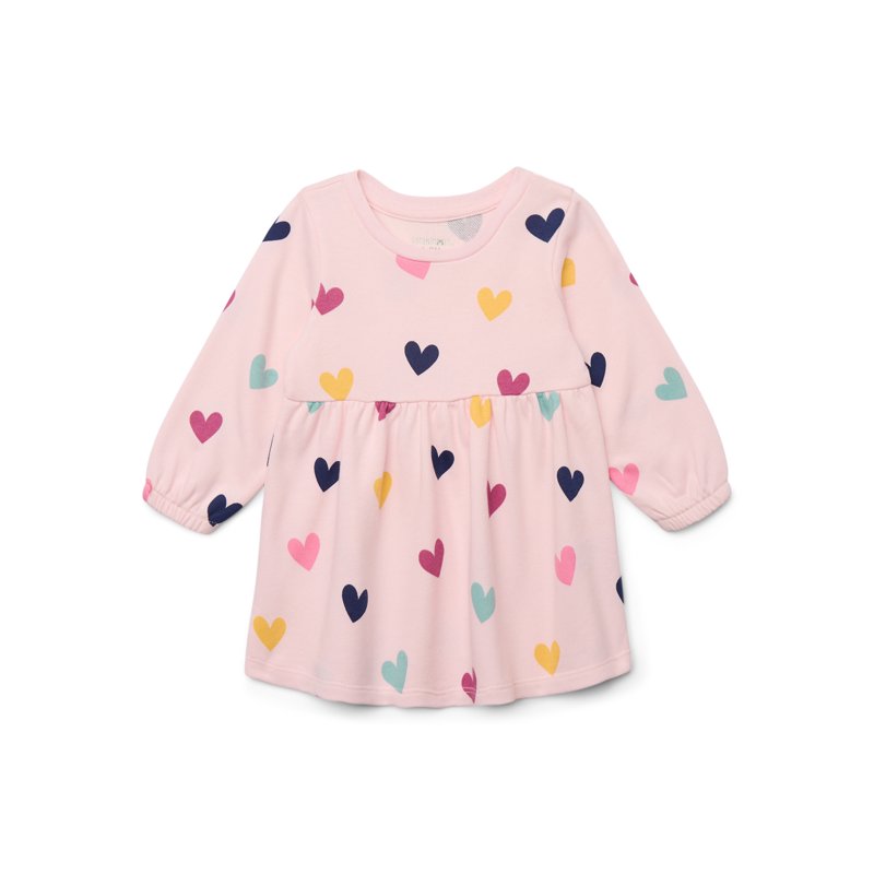 Garanimals Baby Girls Print Babydoll Dress with Long Sleeves Sizes 0M-24M