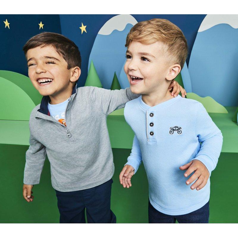 Garanimals Toddler Boys Quarter Zip Pullover With Long Sleeves Sizes 18M-5T