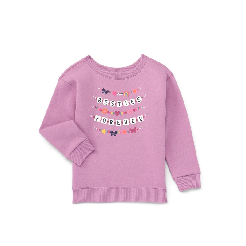 Garanimals Toddler Girl Graphic Fleece Sweatshirt with Long Sleeves Sizes 2T-5T