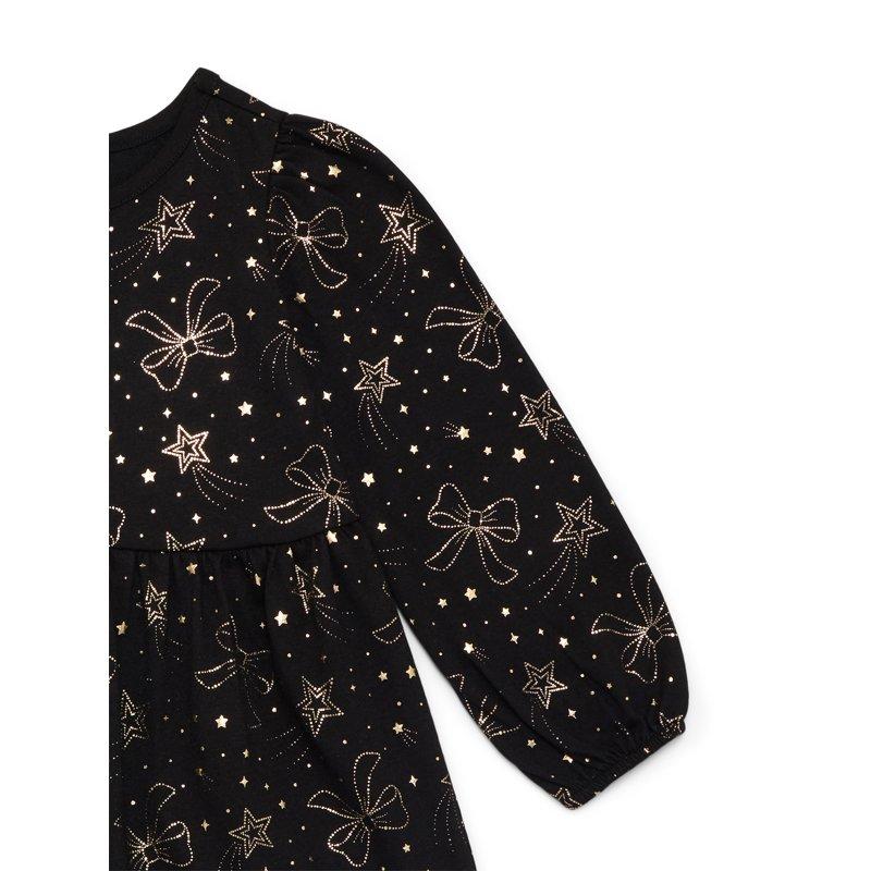 Garanimals Toddler Girl Holiday Long Sleeve Elastic Cuff Knit Dress Sizes 12M-5T