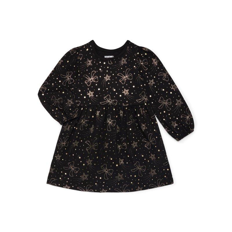 Garanimals Toddler Girl Holiday Long Sleeve Elastic Cuff Knit Dress Sizes 12M-5T