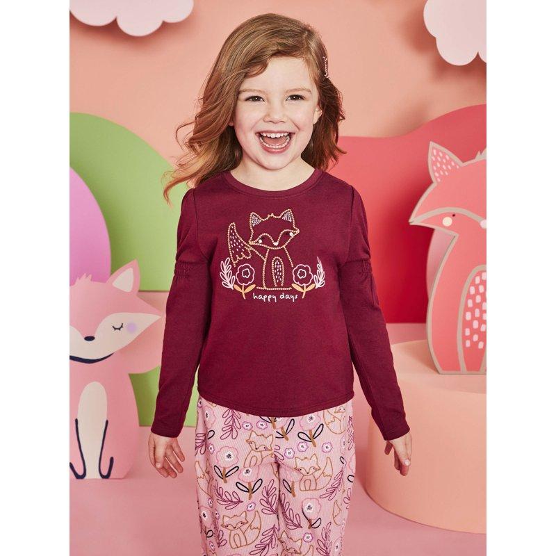 Garanimals Toddler Girl Long Gathered Sleeve Graphic Top Sizes 18M-5T
