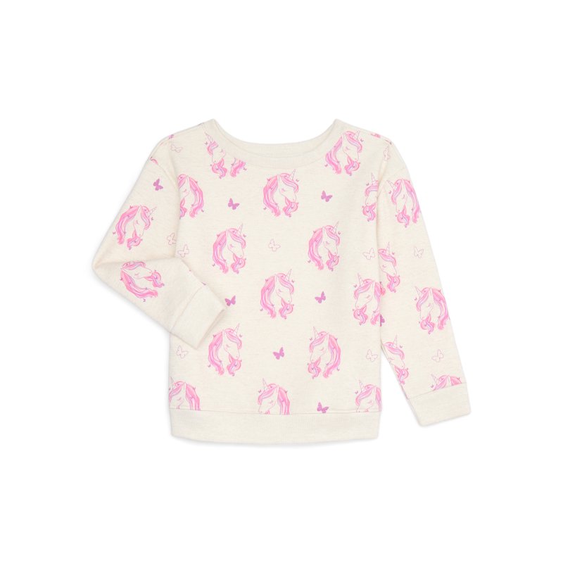 Garanimals Toddler Girl Printed Fleece Sweatshirt with Long Sleeves Sizes 2T-5T