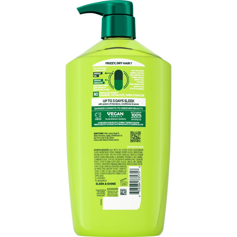 Garnier Fructis Sleek And Shine Smoothing Conditioner With Argan Oil 33.8 Fl Oz