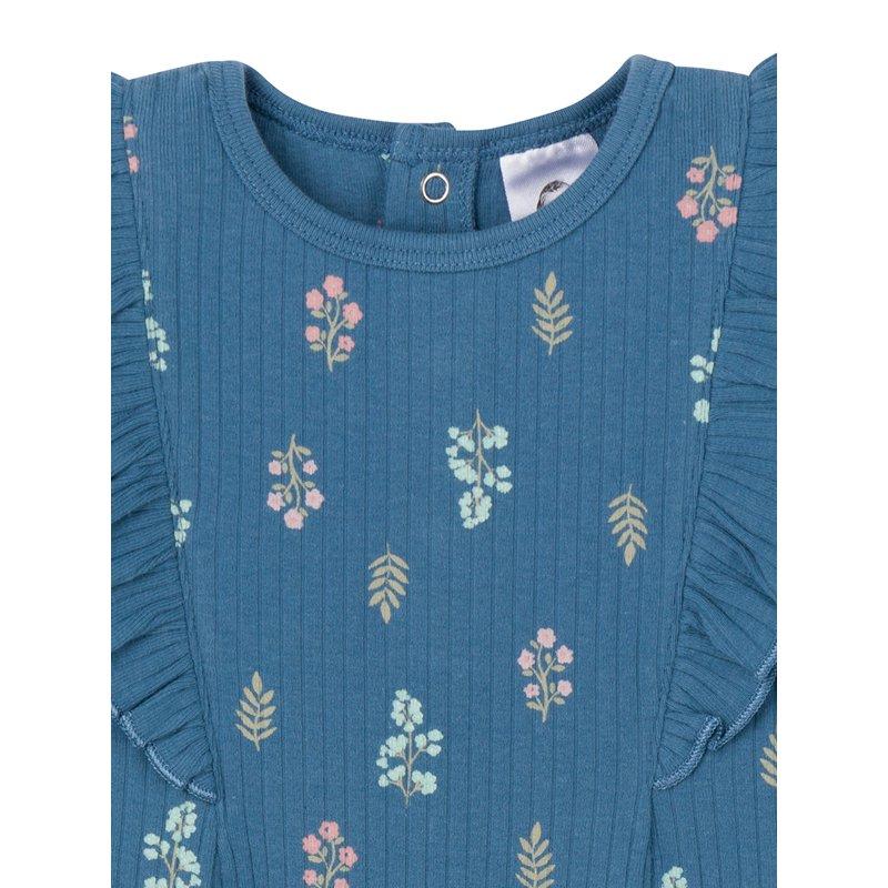 Gerber Baby Girl Long Sleeve Romper With Ruffles Sizes Newborn - 24 Months