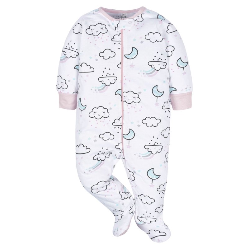 Gerber Baby Girl Sleep 'n Play Footed Pajamas 4-Pack