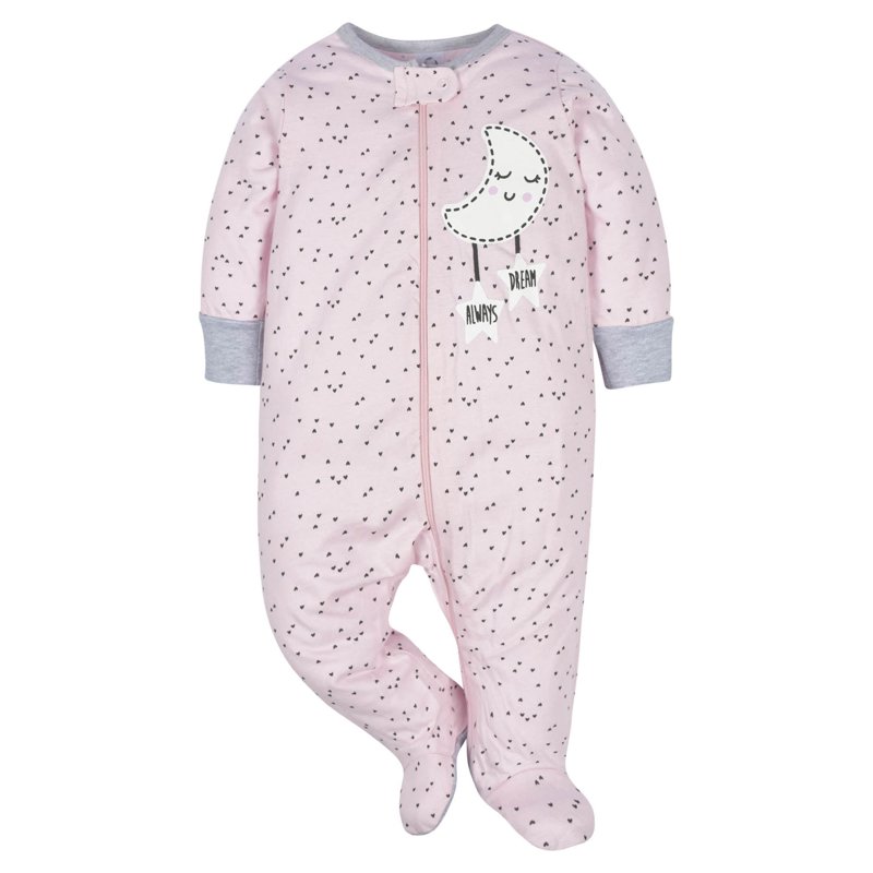 Gerber Baby Girl Sleep 'n Play Footed Pajamas 4-Pack