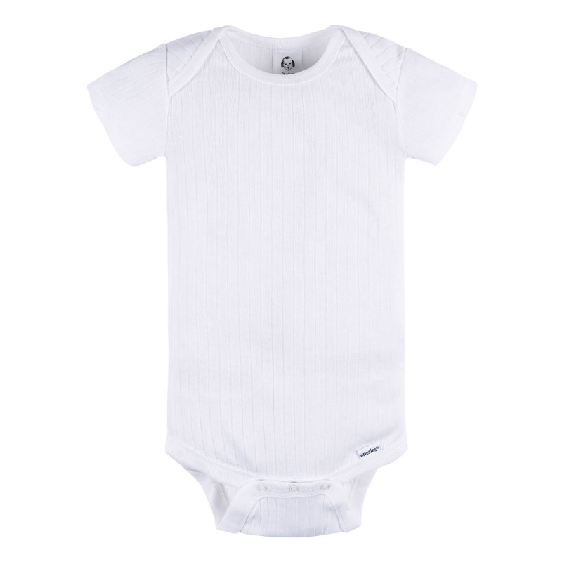 Gerber Baby Neutral 3-Pack White Short Sleeve Bodysuits Sizes Preemie - 24 Months
