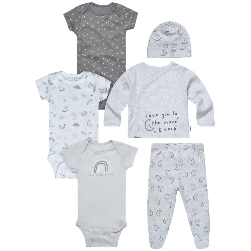 Gerber Baby Neutral 6-Piece Gift Set Sizes Newborn - 3/6 Months