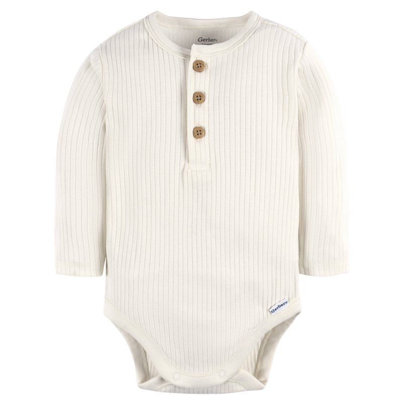 Gerber Baby Neutral Long Sleeve Bodysuits 2-Pack Sizes Newborn - 12 Months