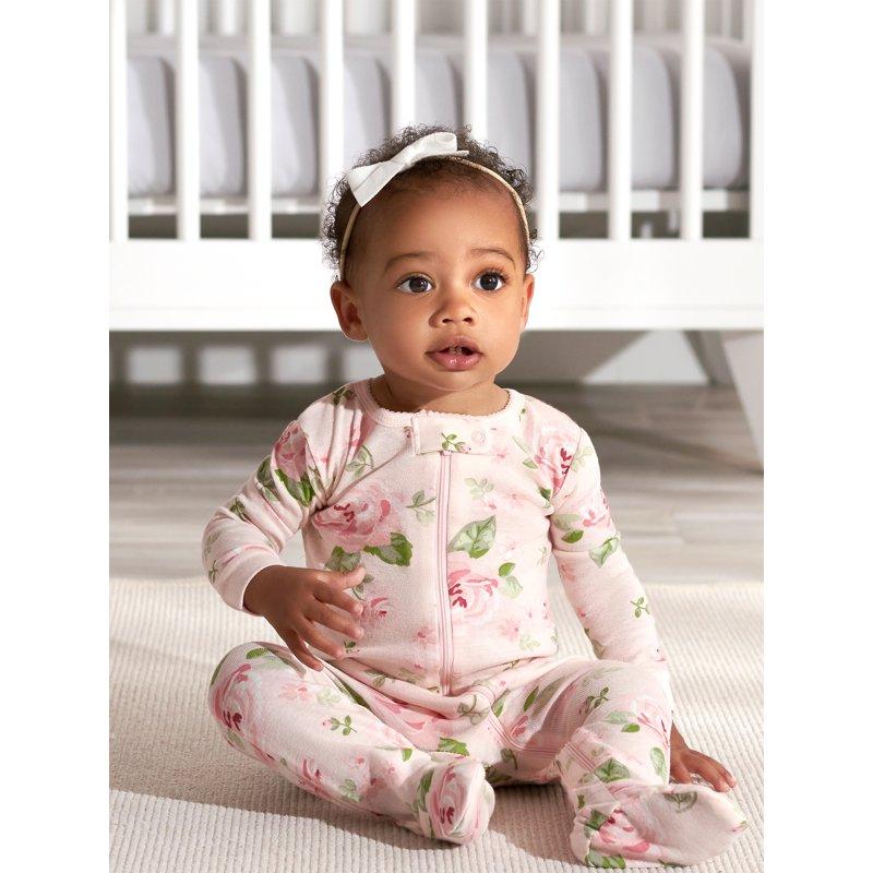 Gerber Baby & Toddler Girls Snug Fit Footed Cotton Pajamas 2-Pack