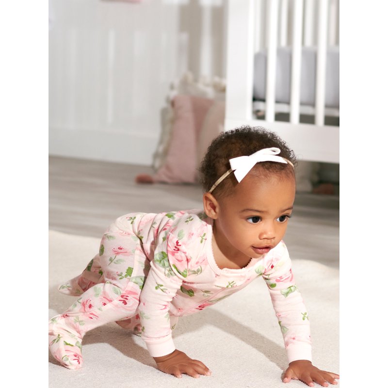 Gerber Baby & Toddler Girls Snug Fit Footed Cotton Pajamas 2-Pack