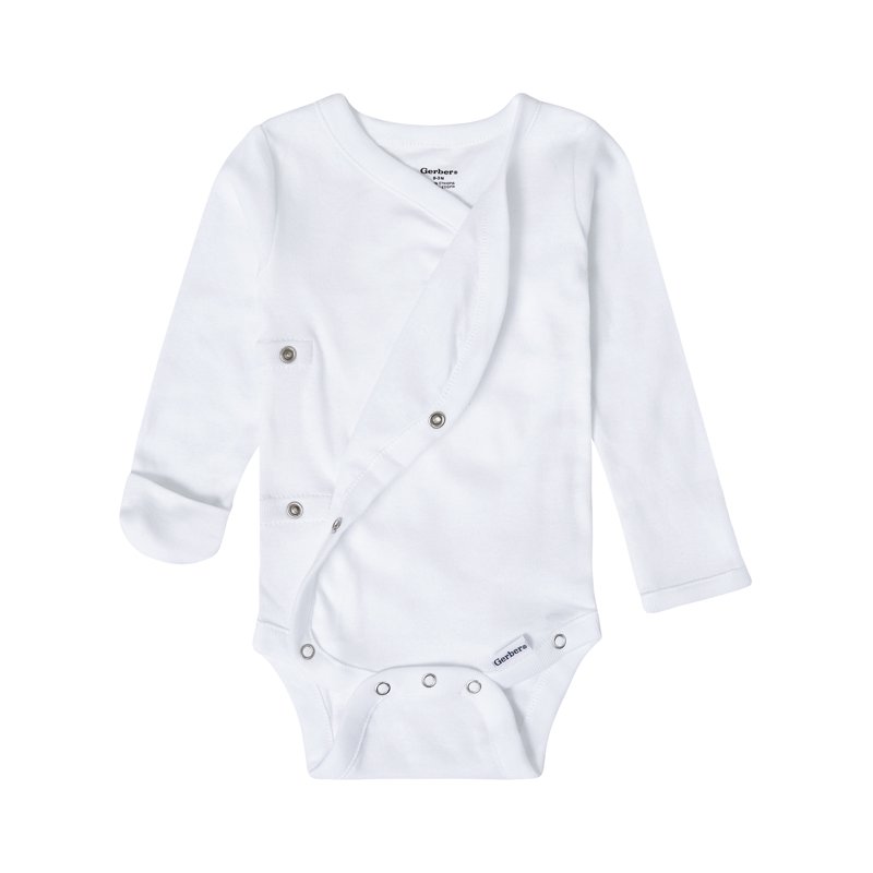 Gerber Baby Unisex Leisure White Sidesnap Cotton Bodysuit 3-Pack Sizes 0/3 Months-3/6 Months