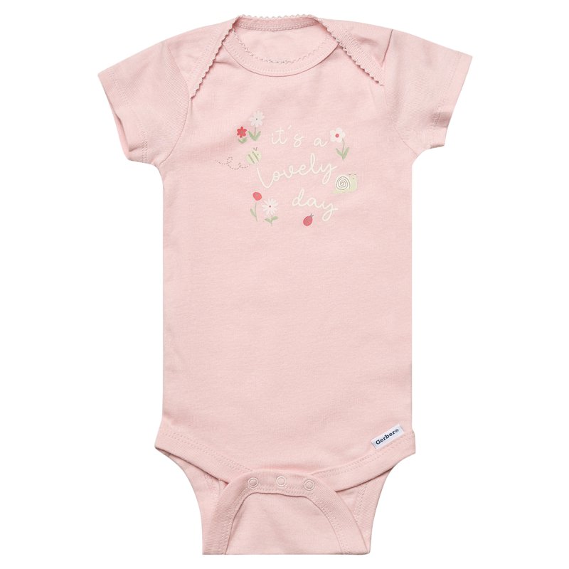 Gerber Gender Neutral Short Sleeve Onesies 6-Pack Sizes Newborn - 18 Months