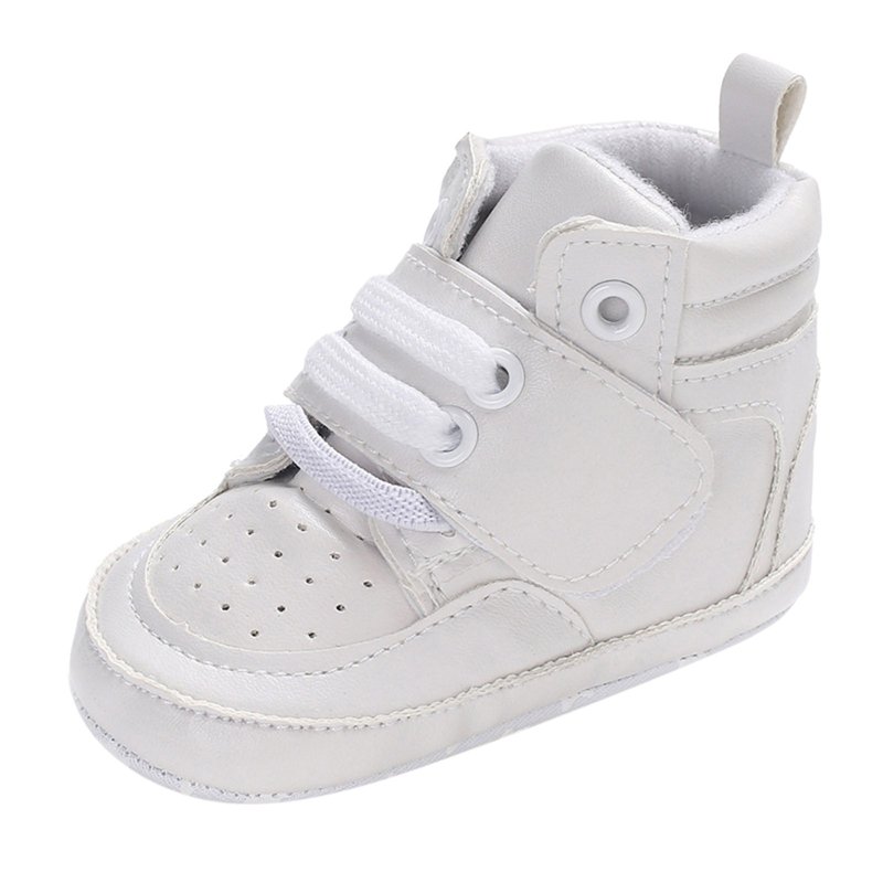 Gessp Shoes for Baby Baby Boys Girls High Top Sneakers Soft Anti-Slip Sole First Walkers Shoes(White 0-6 Months)