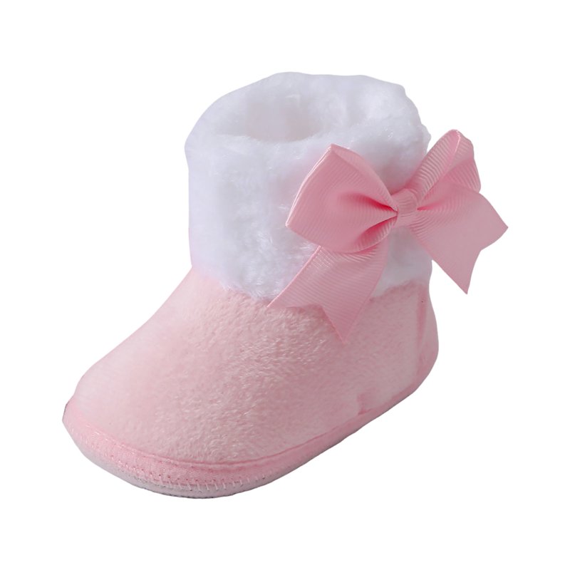 Gibobby Infant Boots Winter Baby Girl Shoes Soft Sole Anti-Slip Toddler Snow Warm Prewalker Newborn Boots(Pink 0-3 Months)