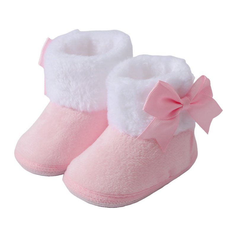 Gibobby Infant Boots Winter Baby Girl Shoes Soft Sole Anti-Slip Toddler Snow Warm Prewalker Newborn Boots(Pink 0-3 Months)