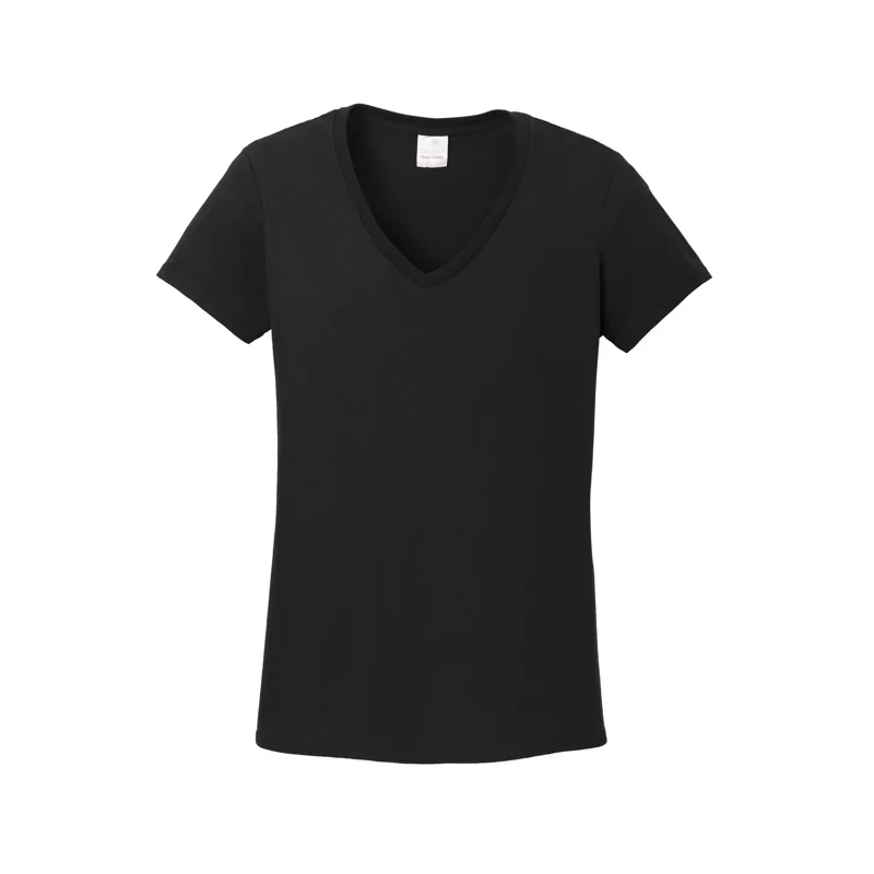 Gildan Women's Short Sleeve V Neck T-Shirt for Crafting - Black Size S Soft Cotton Classic Fit 1-Pack Blank Tee