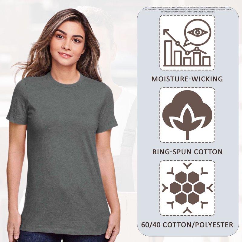 Gildan Women's Softstyle CVC T-Shirt 4.6 Oz. 60/40 Ring-Spun Cotton/Polyester Bulk Tee Assorted Short Sleeve Crewneck Plain Tees Mixed Color Solid T-shirts (Bright Color 3 Pack L)