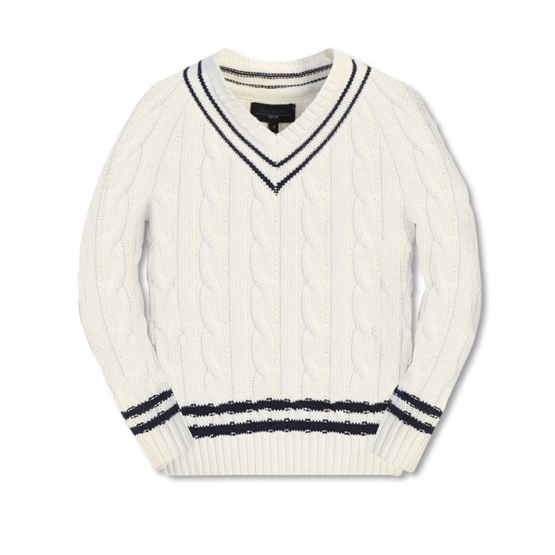Gioberti Kids and Boys 100% Cotton V-Neck Cable Knit Sweater