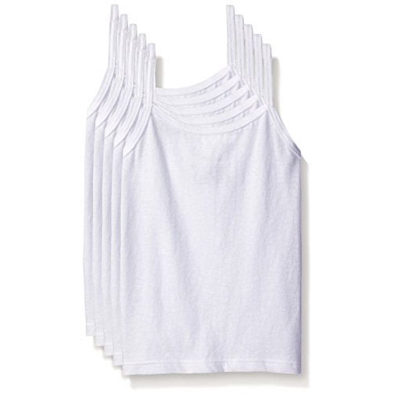 Girls' Cami White 5-Pack Hanes TAGLESS Toddler Soft 100% Cotton Camisole Straps