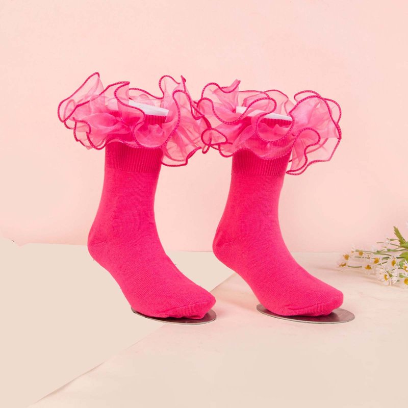 Girls Socks - Baby Girls Cable Tights Cotton Footed Pantyhose Warm Stockings Soft Leggings For Toddlers - Kids Socks Color:Hot Pink Size:8-10 Years