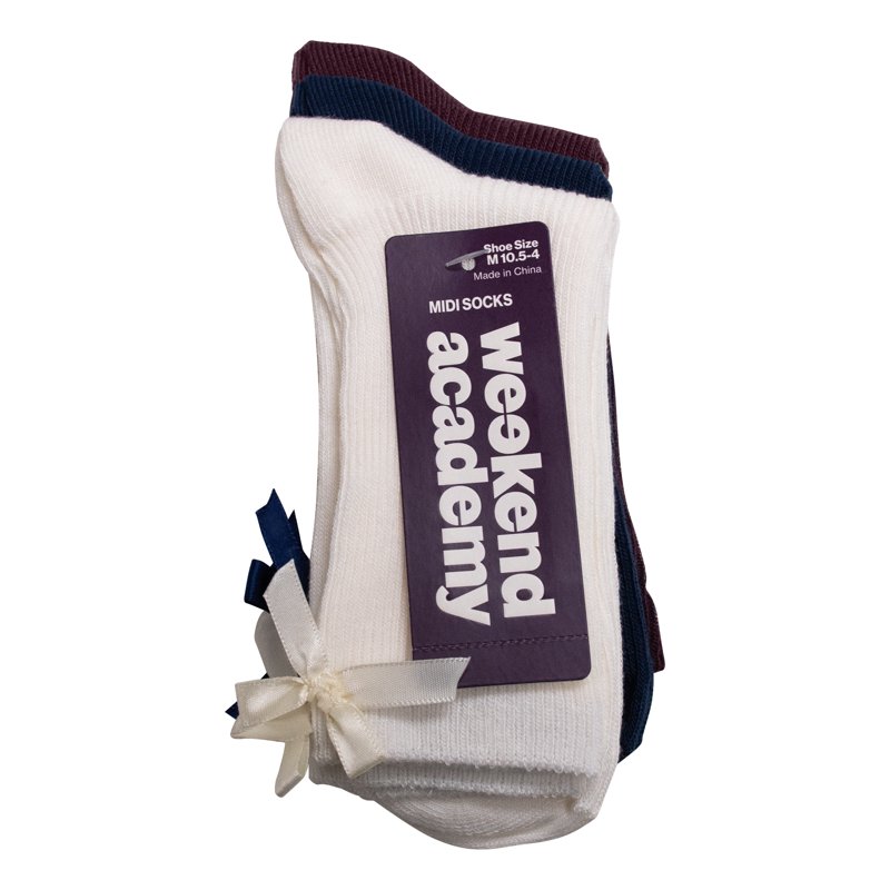 Girls Weekend Academy Bow Socks 3 Pair Sizes S-L