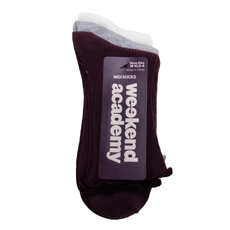 Girls Weekend Academy Scallop Edge Socks 3 Pair Sizes S-L