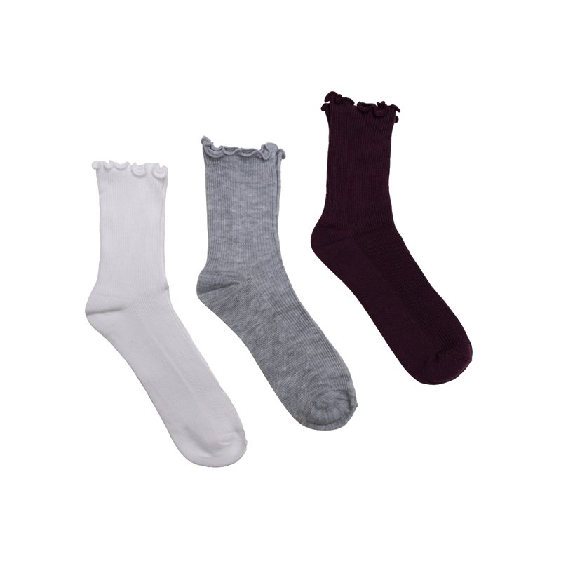 Girls Weekend Academy Scallop Edge Socks 3 Pair Sizes S-L