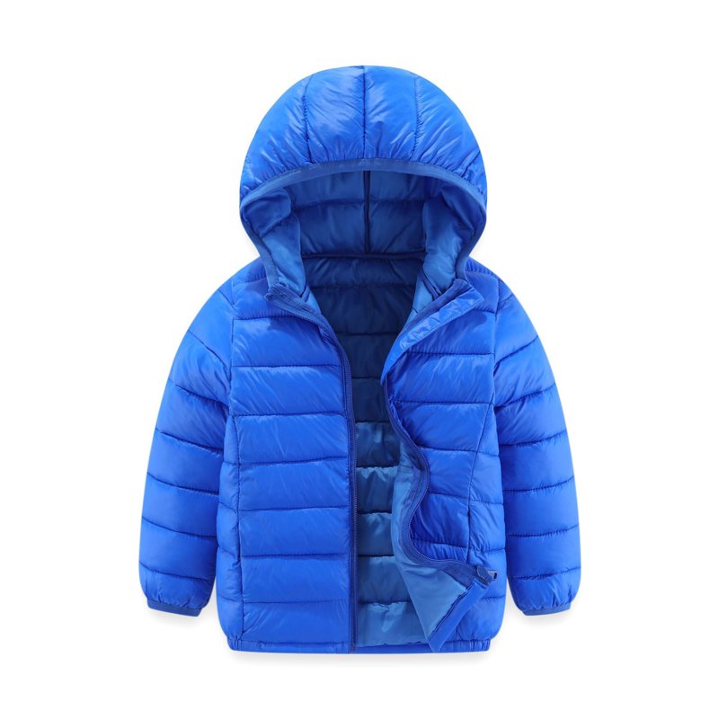 Godderr Toddler Kids Boys Girls Winter Coats Solid Color Cotton Jacket For 2-12 Years Lightweight DownJacket Baby Puffer Hooded Coats Outerwear