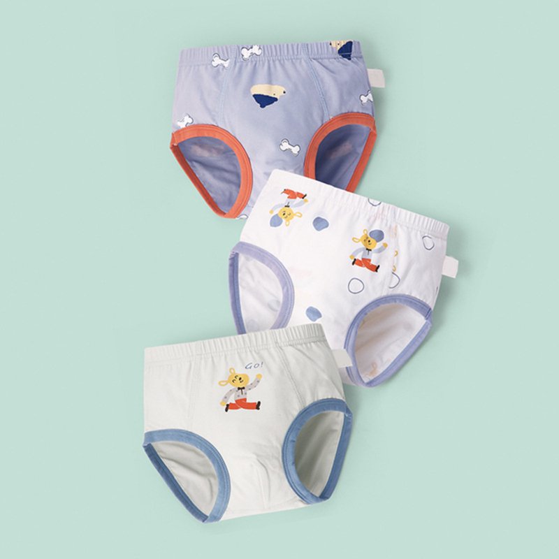 Gubotare Kids Baby Boys Underpants Cute Cartoon Print Underwear Shorts Cotton Ruffled Briefs Trunks 3PCS Big Boys Boxers Purple 3-4 Years