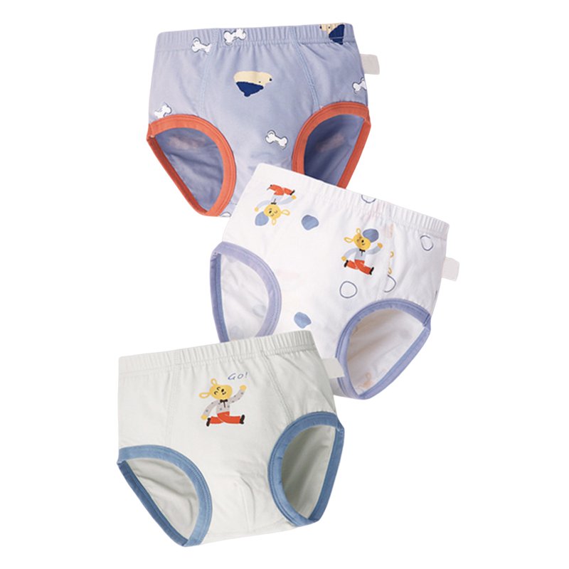 Gubotare Kids Baby Boys Underpants Cute Cartoon Print Underwear Shorts Cotton Ruffled Briefs Trunks 3PCS Big Boys Boxers Purple 3-4 Years