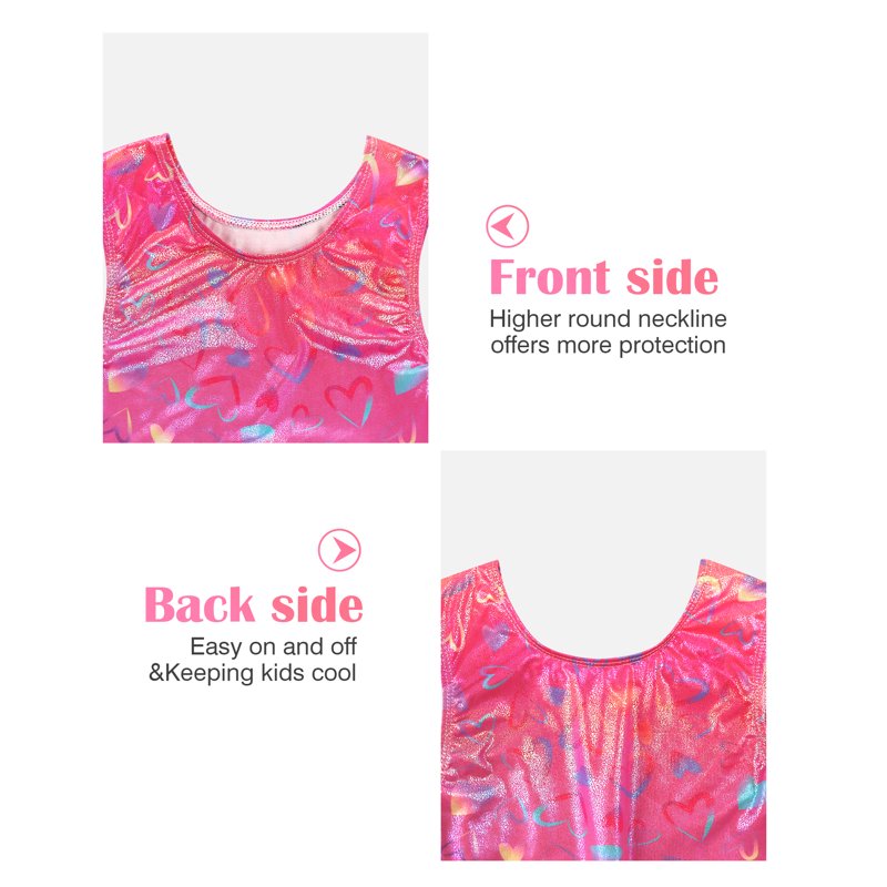 Gymnastics Leotards For Girls Sparkly One-Piece Pro Kids Unitard Biketards With Shorts