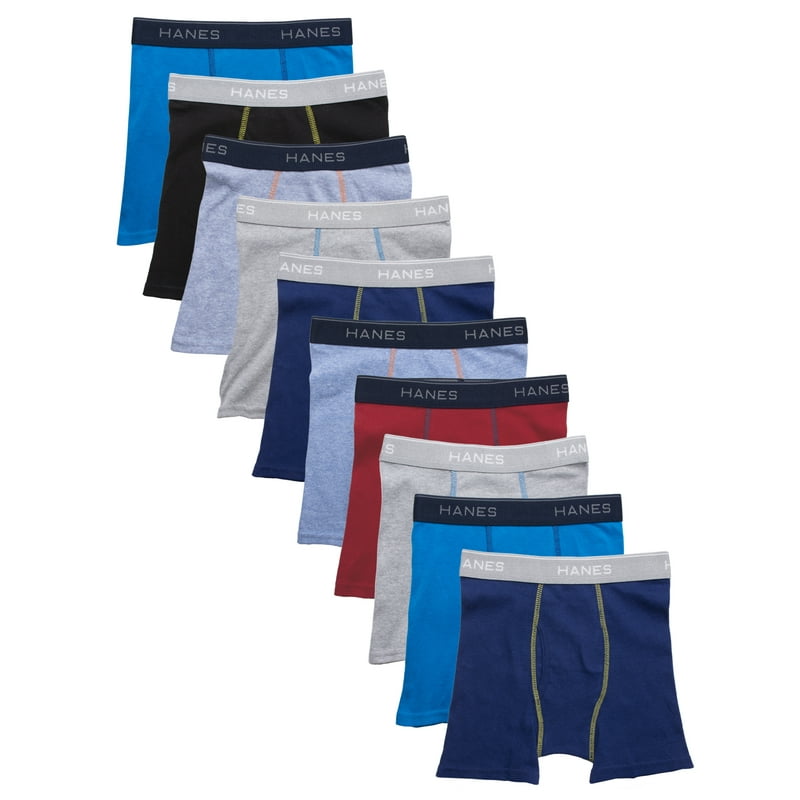 Hanes Boys’ Comfort Flex Tagless Boxer Briefs 10 Pack Sizes S-XL