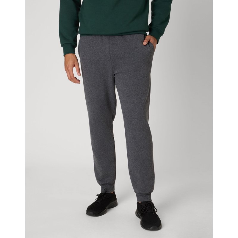 Hanes EcoSmart Men's Fleece Jogger Pants with Pockets 30.5" Charcoal Heather 3XL