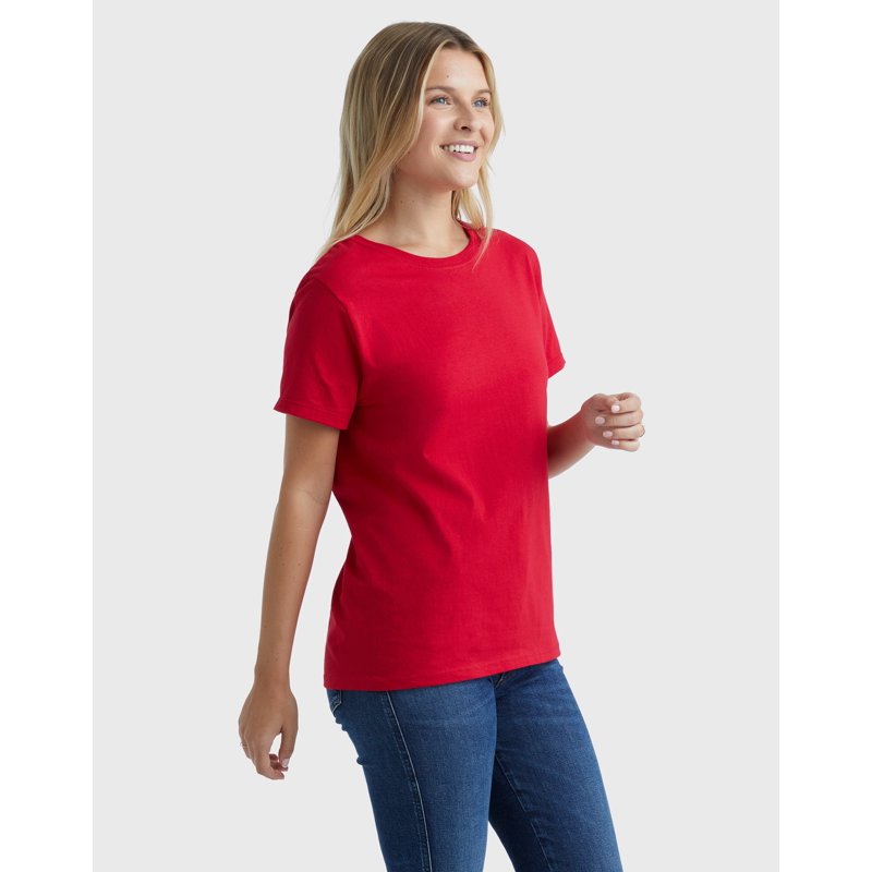 Hanes Essentials Women's Cotton Round Neck T-Shirt Deep Red L