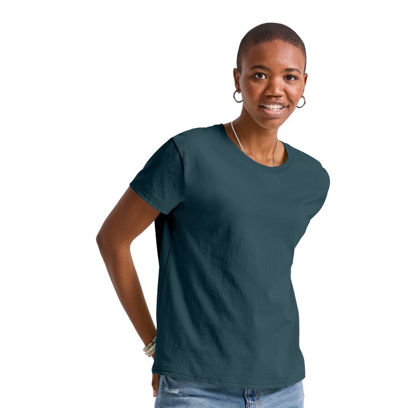 Hanes Essentials Women’s T-Shirt 100% Cotton Relaxed-Fit Tee Sizes XS-XXL