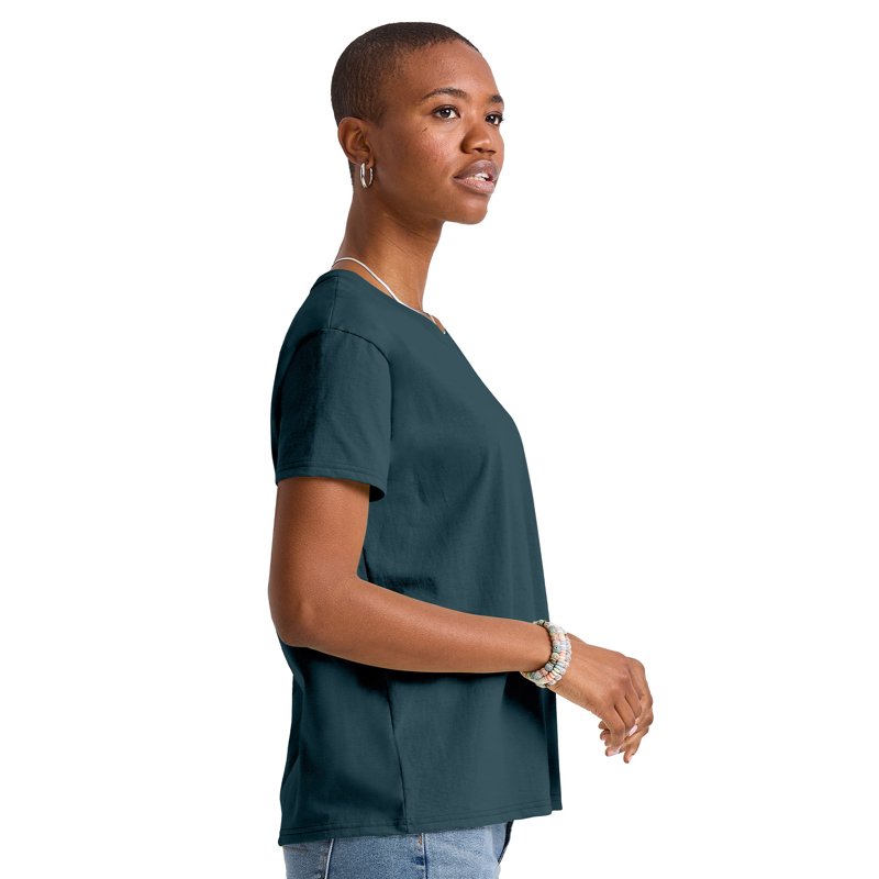 Hanes Essentials Women’s T-Shirt 100% Cotton Relaxed-Fit Tee Sizes XS-XXL