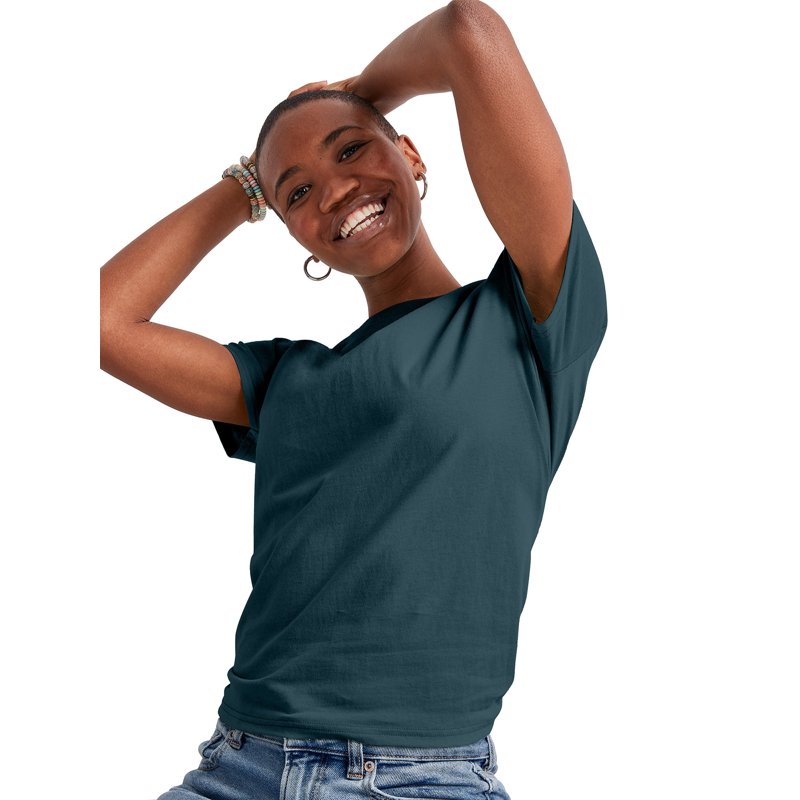 Hanes Essentials Women’s T-Shirt 100% Cotton Relaxed-Fit Tee Sizes XS-XXL